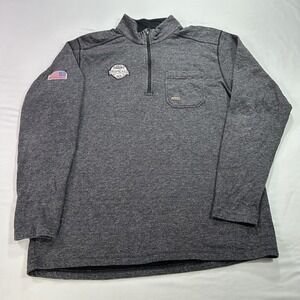 Ariat Rebar Foundation 1/4 Zip Pullover Mens Large Gray Tropicana Patch Workwear